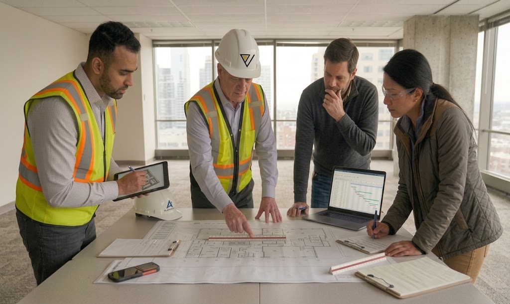 Planning documents on a construction project